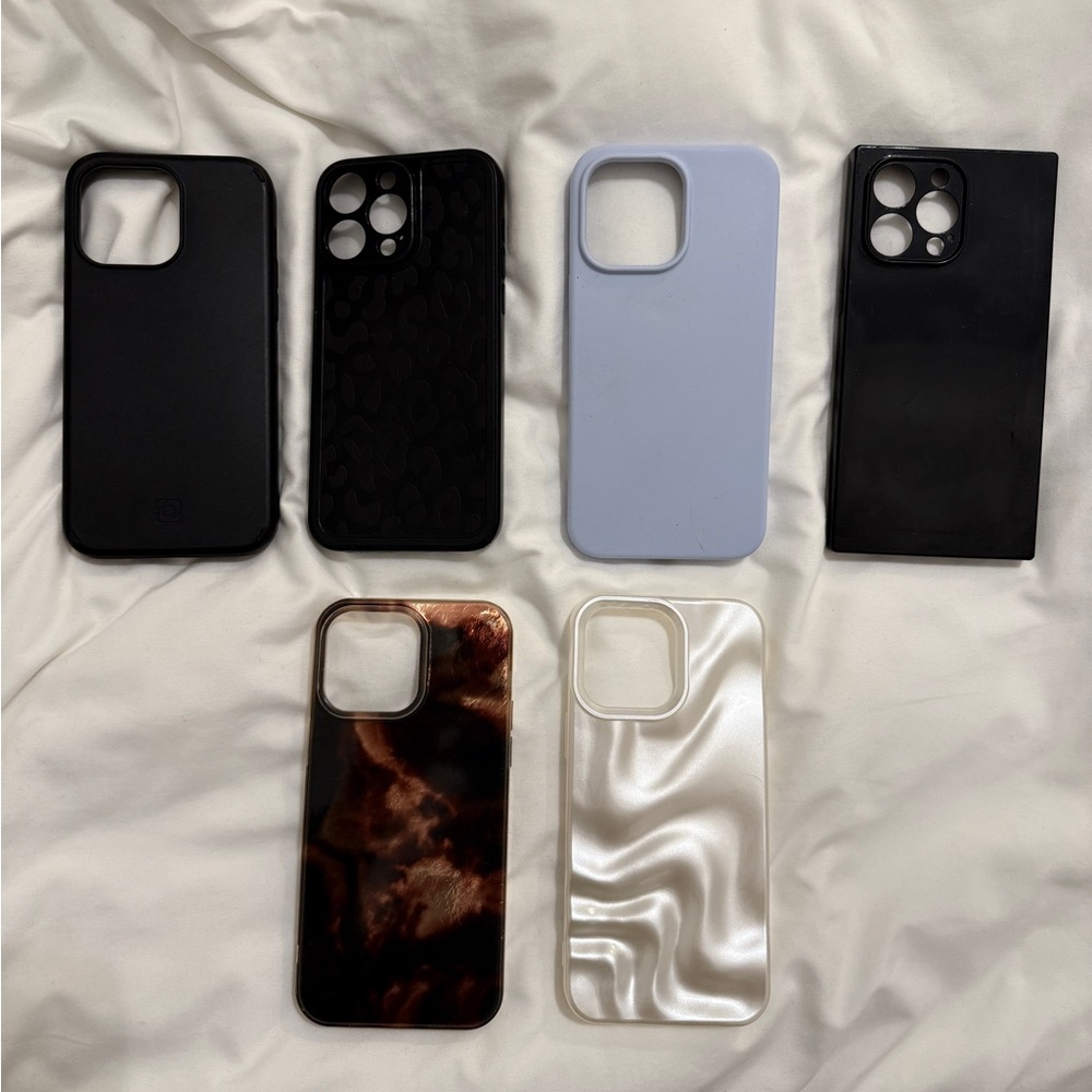 IPhone 14 Pro Max Phone Case Set - Black, Blue, Brown, White